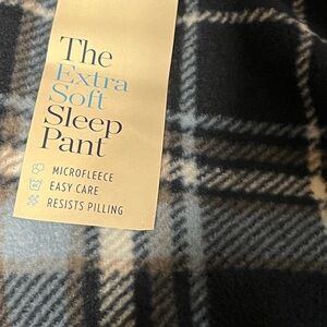 Croft & Barrow Black and White Plaid Microfleece Pants